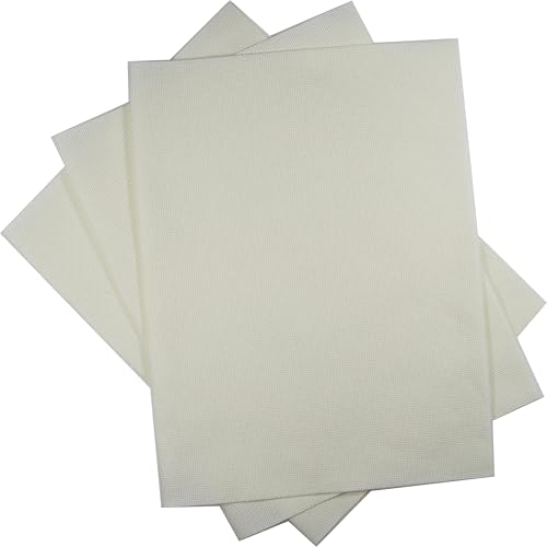 KCS 3 pc of 12" x 18"(30cmx45cm) Counted Cotton Aida Cloth Cross Stitch Fabric (Antique White,18CT) - color: Antique White, size: 18CT