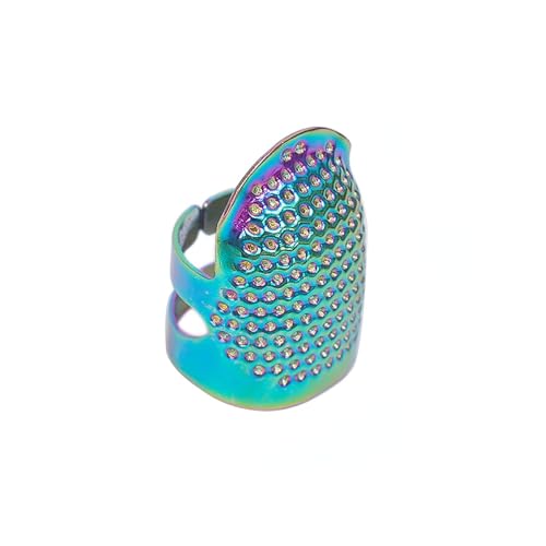 2PCS Adjustable Zinc Alloy Sewing Thimbles Finger Covers - Hand Working Making Fingertip Protectors (Chroma M) - color: Chroma M