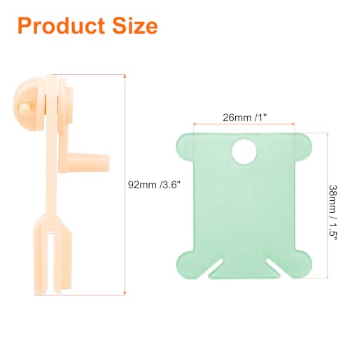 HARFINGTON 100pcs Embroidery Floss Bobbins with Bobbin Winder, Plastic Cross Stitch Thread Organizer Holder Cards Sewing Thread Sorting Tool Storage for Craft DIY Sewing, Green - color: Green