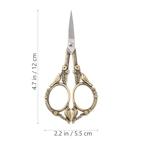 Lurrose Vintage Sewing Scissors Flower Bird Thread Cutter Yarn Shears for Embroidery Craft Art Work Everyday Use