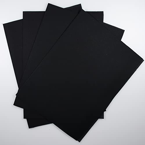 KCS 4 pc of 12" x 18" 14CT Counted Cotton Aida Cloth Cross Stitch Fabric (Black) - color: Black