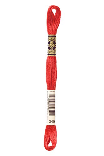 DMC 117-349 Mouline Stranded Cotton Six Strand Embroidery Floss Thread, Dark Coral, 8.7-Yard - color: Dark Coral, size: 8.7 yards