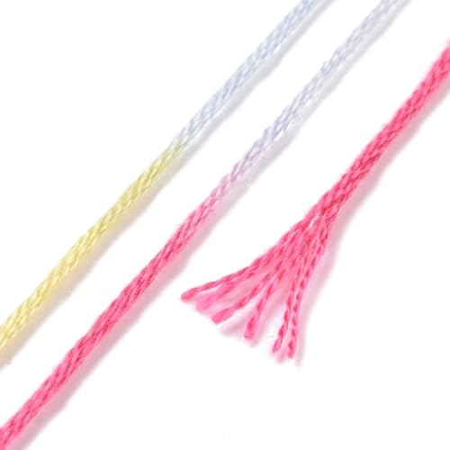 FASHEWELRY 10 Skeins Pastel Embroidery Floss Friendship Bracelet String Threads 6-Ply 0.5mm Cross Stitch Embroidery Thread for Sewing Bracelet Making Stitching Crafts - color: Pastel, size: 0.5mm