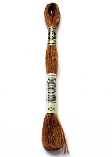 DMC 117-434 Six Stranded Cotton Embroidery Floss, Light Brown, 8.7-Yard - size: Size 25