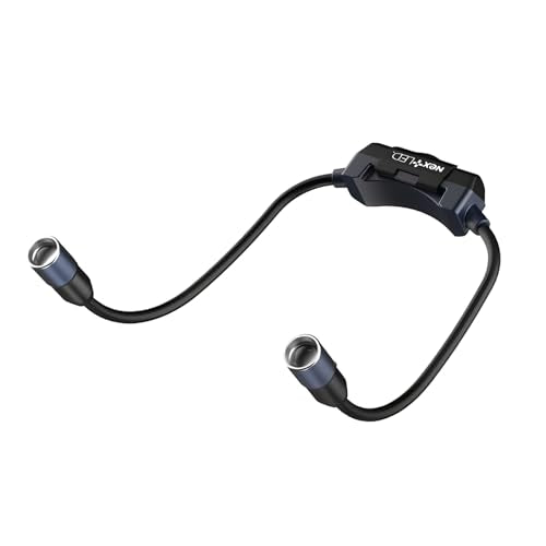 NextLED NT-6763 Rechargeable Neck Light, 500 Lumens Mechanic Neck Light with Adjustable Spot/Flood Beams, Flexible Arms, Magnetic Mounts, Replaceable Battery, Wearable Flashlight for Work & Repair