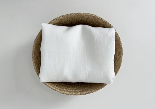 100% Linen Fabric – Lightweight White Color – Pre-Washed Soft & Breathable – 52" Wide – by The Linen Lab (White, 3 Yard pre Cut) - color: White, size: 3 yard pre cut