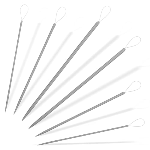 6-Piece Wool Needle Set (3 Sizes Needles - 2.0mm/3.0mm/4.0mm) with Large Eye & Aluminum Tips - Nylon Thread Rope Threader for Tapestry, Hand Weaving, Sweater Repair, Knitting, Crochet and Yarn Crafts