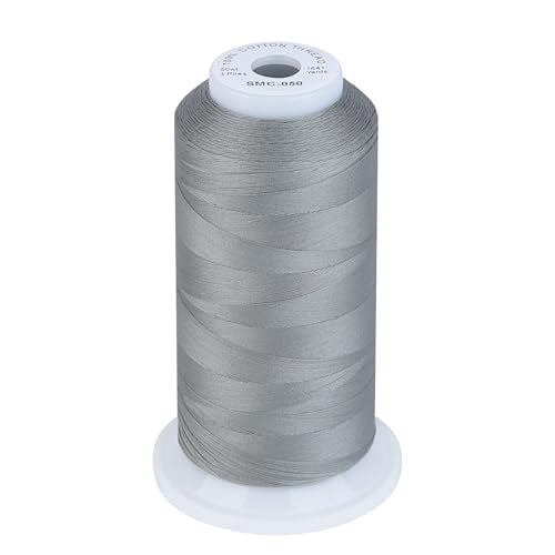 Simthread 100% Cotton Thread 50wt 1641 Yards Gray for Home Sewing Quilting Machine - color: Grey