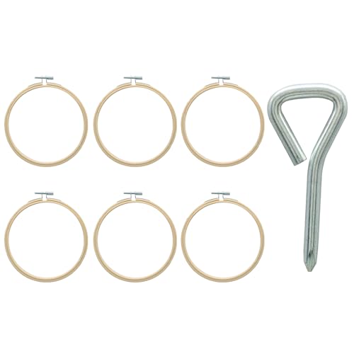 OSVJE 6 Pack Embroidery Hoop, 5 Inch, Small Bamboo Circle Cross Stitch - style: 5"
