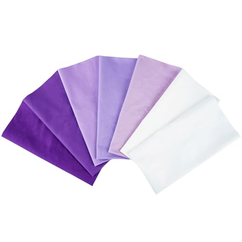 7PCS Solid Color Cotton Fabric Squares 20" x 20" Fat Quarter Fabric Bundles Craft Fabric for Patchwork Sewing Quilting Crafting DIY (Purple) - color: Purple