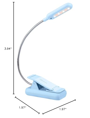 VAVOFO Rechargeable Reading Light, Clip on Book Light for Reading in Bed - color: Light Blue
