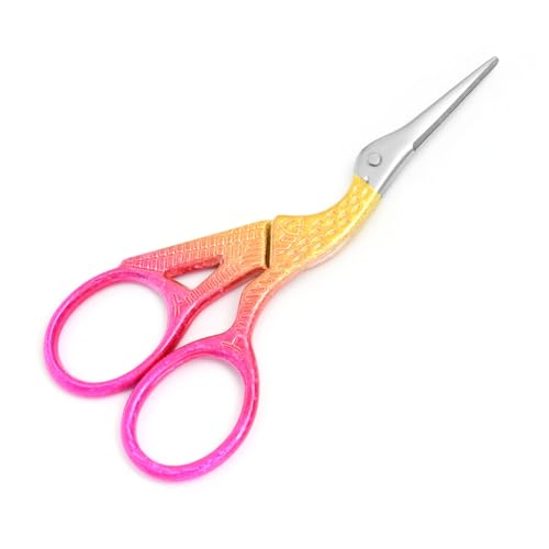 3.6" Sewing Embroidery Scissors with Artificial Leather Cover(Golden Rose) - color: Golden Rose