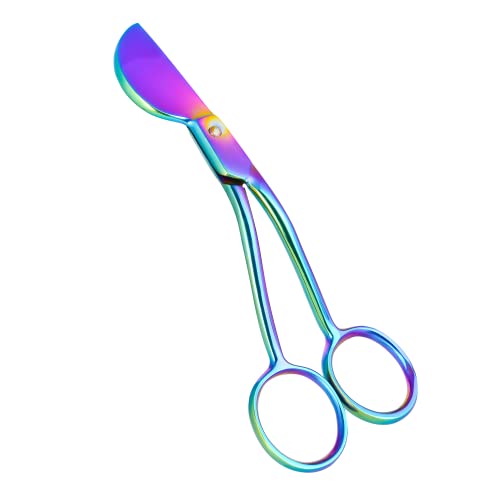 Duckbill Scissors for Applique & Embroidery - Double Curved, 6", Rainbow - color: Rainbow
