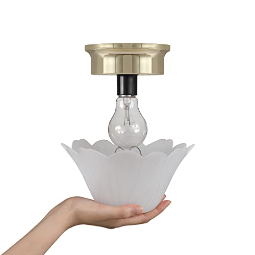 Aspen Creative 28003-15-2, Clip-on Tulip Shade in White Finish, 8" Diameter x 4" Height, 2 Pack - color: White - Tulip Shade