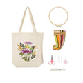 Vigdit Canvas Tote Bag Embroidery Kit for Beginners, Needlepoint Cross Stitch Kit for Adult Beginner, DIY Reusable Grocery Bags Embroidery Starter Kit with Stamped Floral Tools & Instructions - color: Flower1