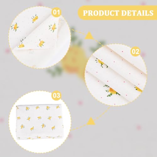 1.75 Yards Floral Patterned Fabrics Yellow Flower Printed Beige Cloth Base Patchwork by The Yard Polycotton Quilting Flowers Fabric for Sewing Making Upolstery Accessories DIY Craft Supply - size: 1600MM, style: Yellow Flower