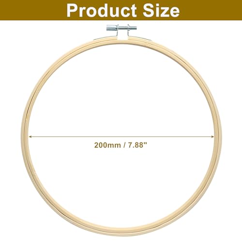 Unlorspy 8 Inch Circle Embroidery Hoops, 6Pcs Round Wood Bamboo - size: 8"