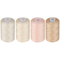 Simthread All Purpose Sewing Thread, 4 Spools Each 1000 Yards of Polyester Threads for Sewing Machine, Sewing Machine Supplies for Beginners, Hand Stitching, Quilting, Serger(Skin Series) - color: Skin Series