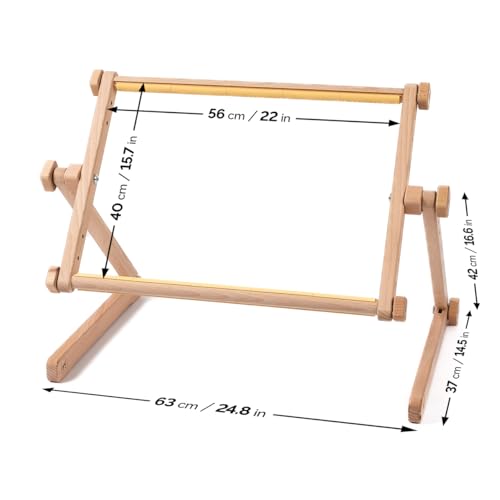 Needlework Table and Lap Hands-Free Stand with Adjustable Frame Chaffinch Tapestry Cross Stitch Embroidery Frame Holder (Beige, 15.7" x 22") - size: 15.7" x 22"