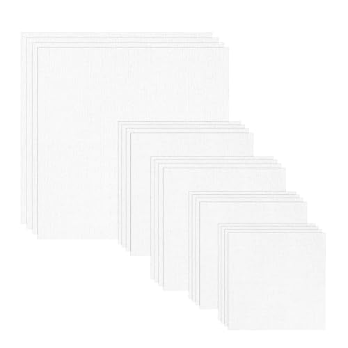 20 PCS Linen Bright White Embroidery Fabric Pre-Cut Solid Color - color: Bright White 20 Pcs