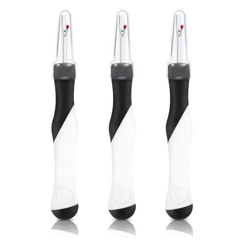 3 PCS Needle and Thread Seam Ripper, Rippers for Sewing and Thread,Remover Stitch Tool for Hand Sewing, Knitting, Cross Stitching, Embroidery and Thread Removal (Black with White) - color: 3 Black with White