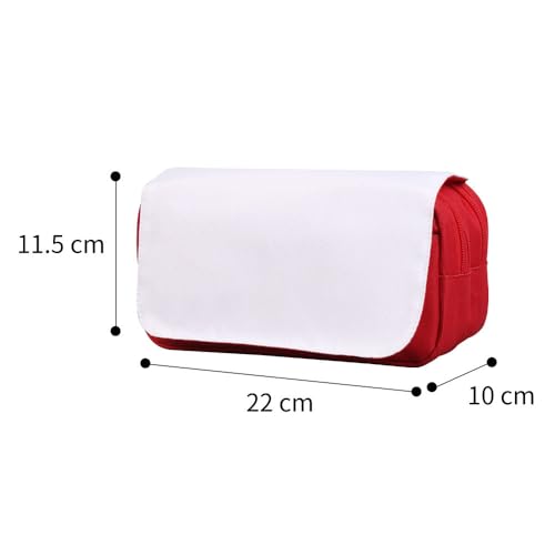4 PCS Customizable Heat Transfer Blank Pencil Case Pen Bag Sublimation Printable Cosmetic Bag with Zipper DIY Custom Blank Makeup Bags Bulk Travel Toiletry Bag for Storage (Red) - color: Red, size: 4PCS