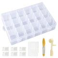 Embroidery Floss Organizer Cross Stitch Thread Storage Box Tools with 120 Pieces Floss Bobbins, Bobbin Winder, Scissor and Colour Stickers,Removable 18 Compartments Big Size Case