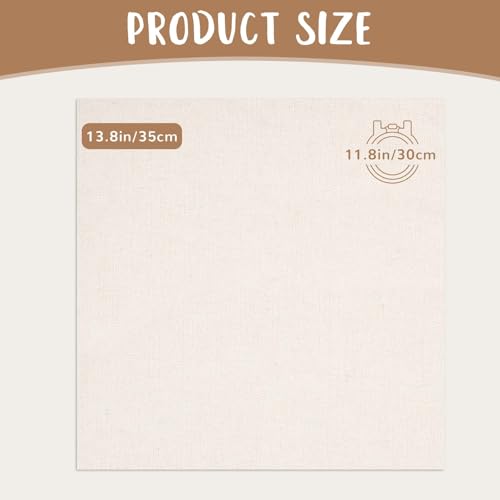 10 PCS Beige Linen Needlework Embroidery Fabric Cloth (13.8 × 13.8 Inch) - size: 13.8 × 13.8 Inch
