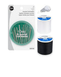 Coats & Clark 2 Pack - 1 Black and 1 White Dual Duty All Purpose Thread - 135 Yards Each Spool - Bundled with 25 Assorted Hand Needles and Needle Threader