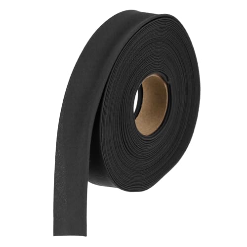 MECCANIXITY 1/2 Inch Double Fold Bias Tape Polyester Continuous Bulk Bias Tape for Sewing, Seaming Quilting Hemming Binding Crafts (Black 6 Yards) - color: Black, size: 1/2 Inch x 6 Yards