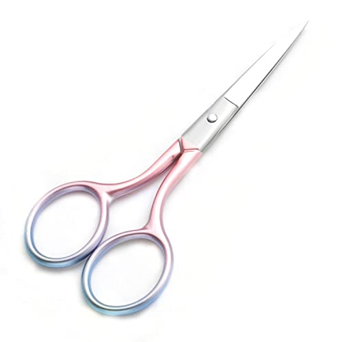 Multicolor Professional Grooming Scissors for Facial Hair Removal - color: Pink