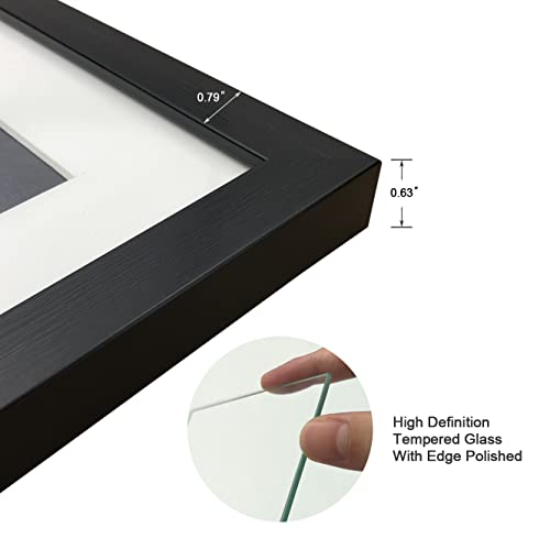 8x10 Picture Frame Set of 3 with Real Glass for Pictures 5x7 with Mat or 8x10 Without Mat, Wall Mounting or Tabletop display Photo Frames in Black - color: Black, size: 8x10(set of 3)