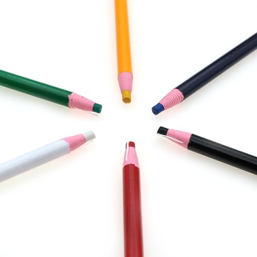 12 Pieces Sewing Mark Pencils Tailor Marking Pen Sewing Fabric Pencil for Sewing Marking and Tracing Tools 6 Colors