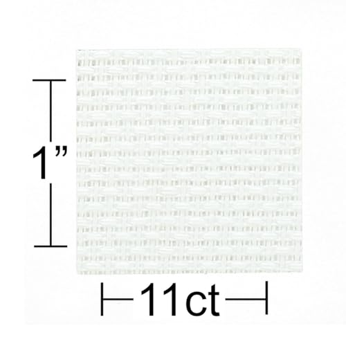 Essentials By Leisure Arts Aida Cloth, 11 Count, White, Cross Stitch Fabric, Embroidery Fabric, Cross Stitch Supplies for Crafting, Stitching, and Sewing Projects 15X18
