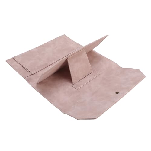 Tyenaza Knitting Needle Storage Bag, PU 13in Knitting Needle Case Organizer for Home Travel Cafe (Light Rosy)