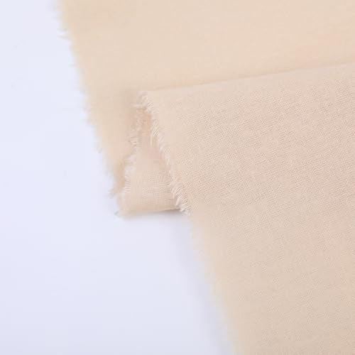 Cream Cotton Fabric for Sewing 59 Inch Wide Natural 100% Cotton Poplin Fabric by The Yard Soft Embroidery Cotton Material Apparel Cloth (Cream, 3 Yard) - color: Cream, size: 3 Yard