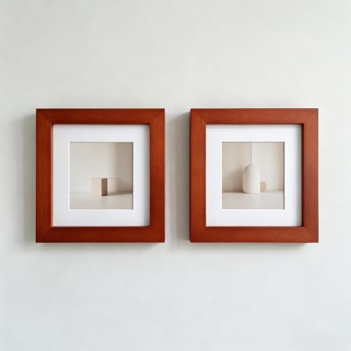 ZXT-parts Brown 6x6 Picture Frames with 4x4 Opening Mat.Brown 6x6 Square Photo Frame. Solid Wood, Perspex Panel, The Table or The Wall.Protective Film Must be Removed. - color: Brown