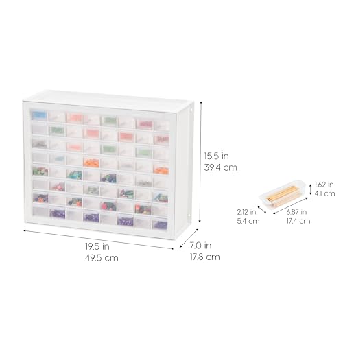 IRIS USA 64-Drawer Screw Organizer, Hardware Storage, Made in USA, White - color: White, size: 64 Drawer
