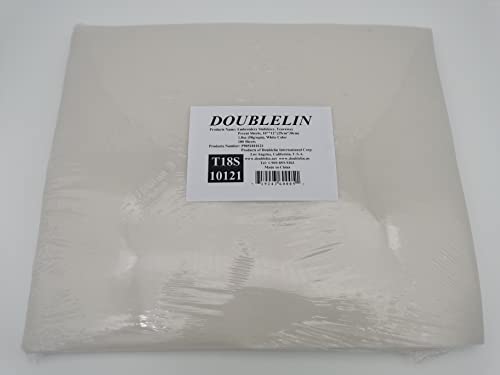 DOUBLELIN 1.8oz Tear Away Stabilizer Sheets, White, 10x12, 100 pcs - color: Tearaway 1.8oz White, size: 10"x12" 100 Sheets