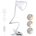 BOHON Clamp Lamp 5 Color Modes 10 Brightness Dimmer Bedside Lamp, White - color: White