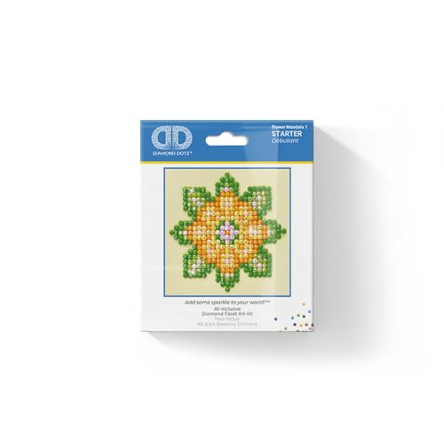 DIAMOND DOTZ Flower Mandala 1 Pattern Diamond Painting for Adults with Gems - size: 1