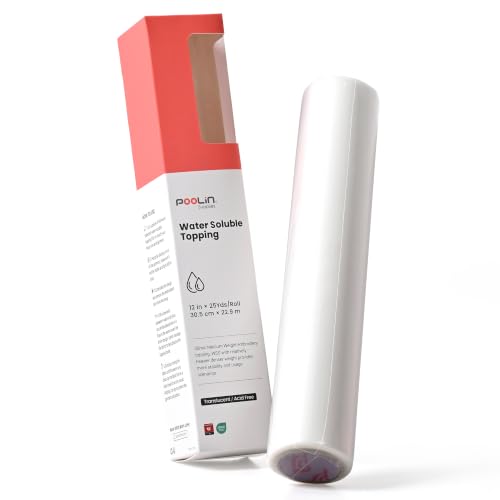 Poolin Water Soluble Stabilizer for Embroidery Topping Film, 12" x 25 yd - size: 12"x25Yd roll