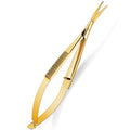 Hicarer 1 Pcs 4.7" Curved Eyebrow Embroidery Sewing Scissors, Gold - color: Gold
