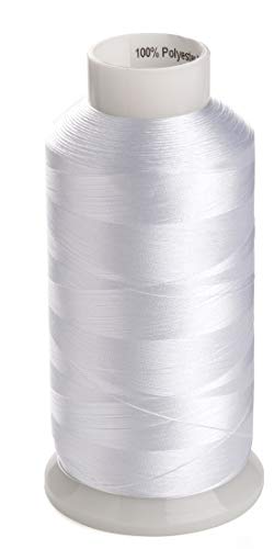 Simthread 2 Huge Spools White Bobbin Fill Thread 60WT - 5500 Yards Each - color: White