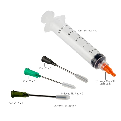 10ml Glue Applicator Syringe with Blunt Tip Needle for Liquid Oil Ink Wood