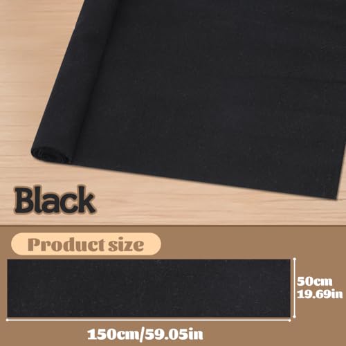 Black Linen Fabric Linen Cloth for Decoration 59In x 19In - color: Black Color
