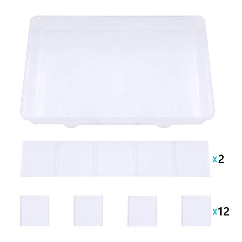 Gospire 15 Large Grids Clear Plastic Box Organizer with Removable Dividers - color: Clear-15 Grids