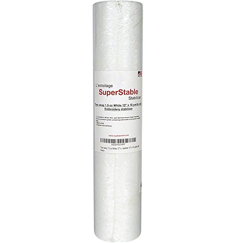 Superpunch Tear Away Embroidery Stabilizer, 1.5 oz, White, 12 in x 10 yd - color: White, size: 12" x 10 yards roll