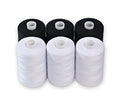 Black & White Sewing Thread - 6 Spools of Polyester Thread for Sewing Machine for Beginners, Hand Stitching & Quilting - 1000 Yards Per Spool - color: Black-White