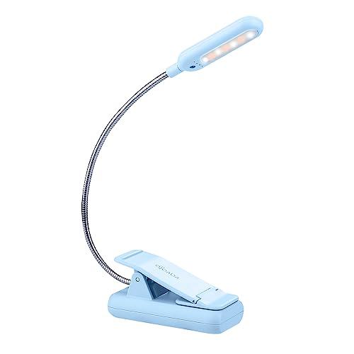 VAVOFO Rechargeable Reading Light, Clip on Book Light for Reading in Bed - color: Light Blue